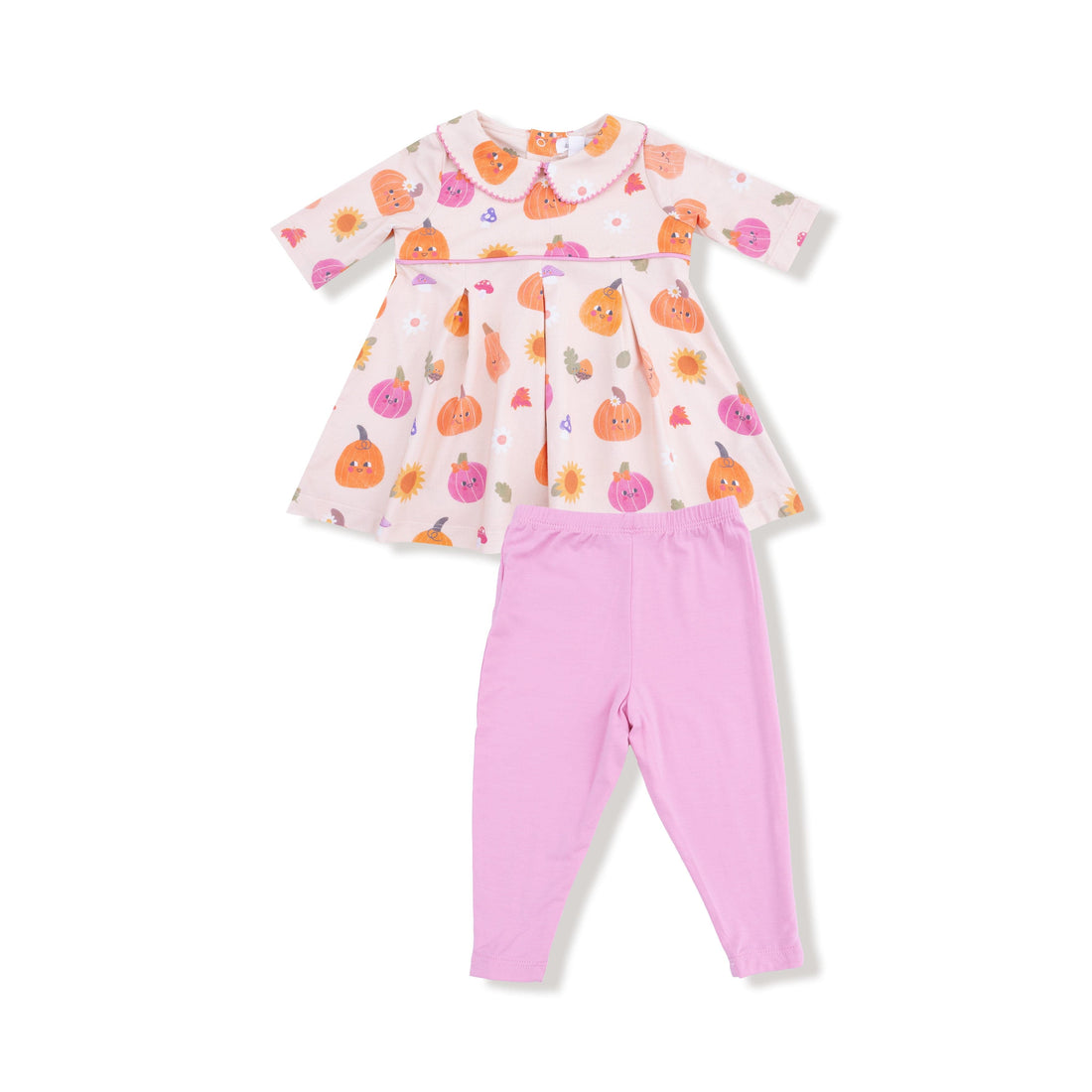 Autumn Pumpkins Box Pleat Dress w/Legging