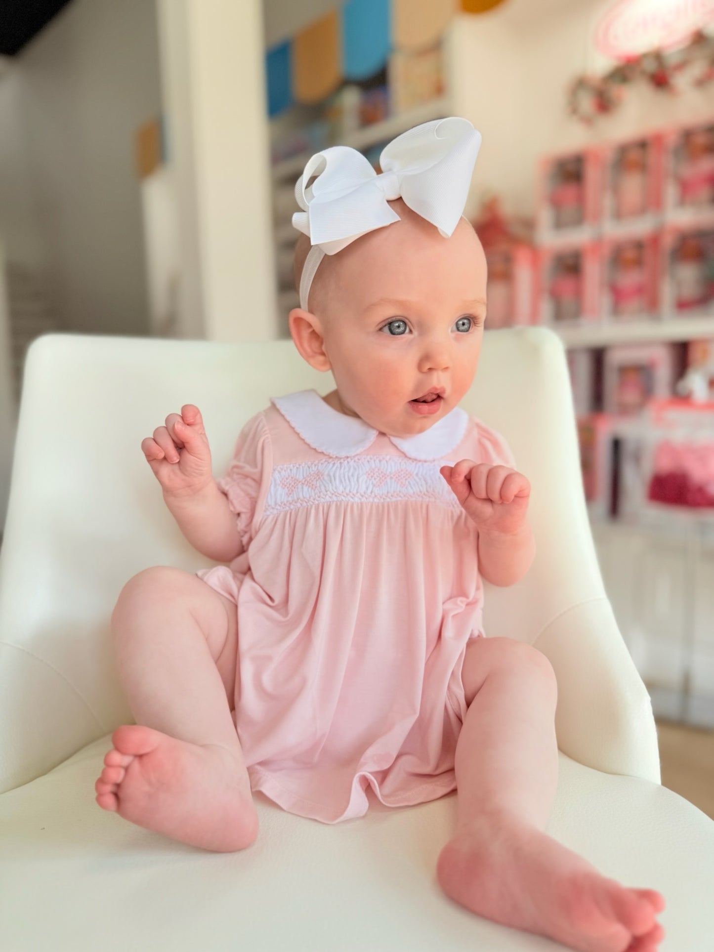 Pink Smocked Dress & Bloomer