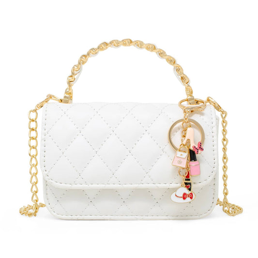 Quilted Charm Bag-White