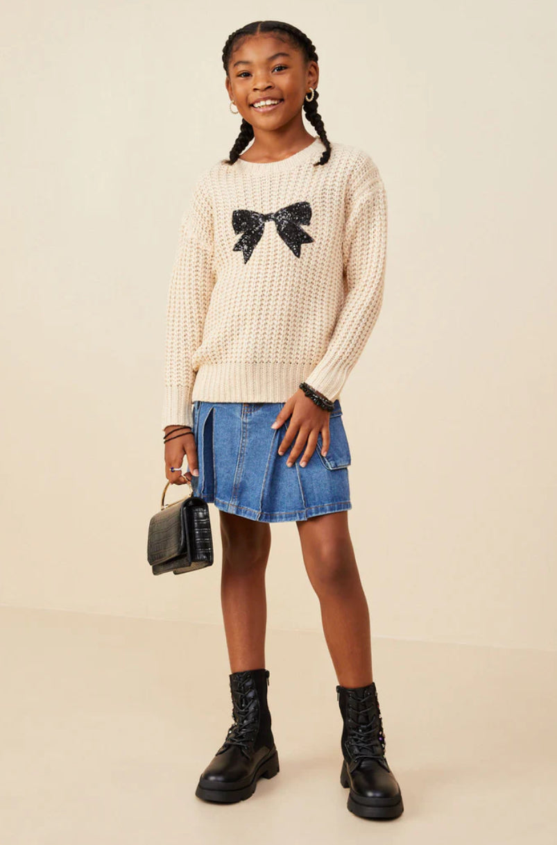 Sequin Bow Sweater
