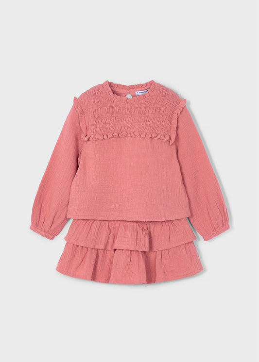 Ruffle Shoulder Skirt Set-Sienna