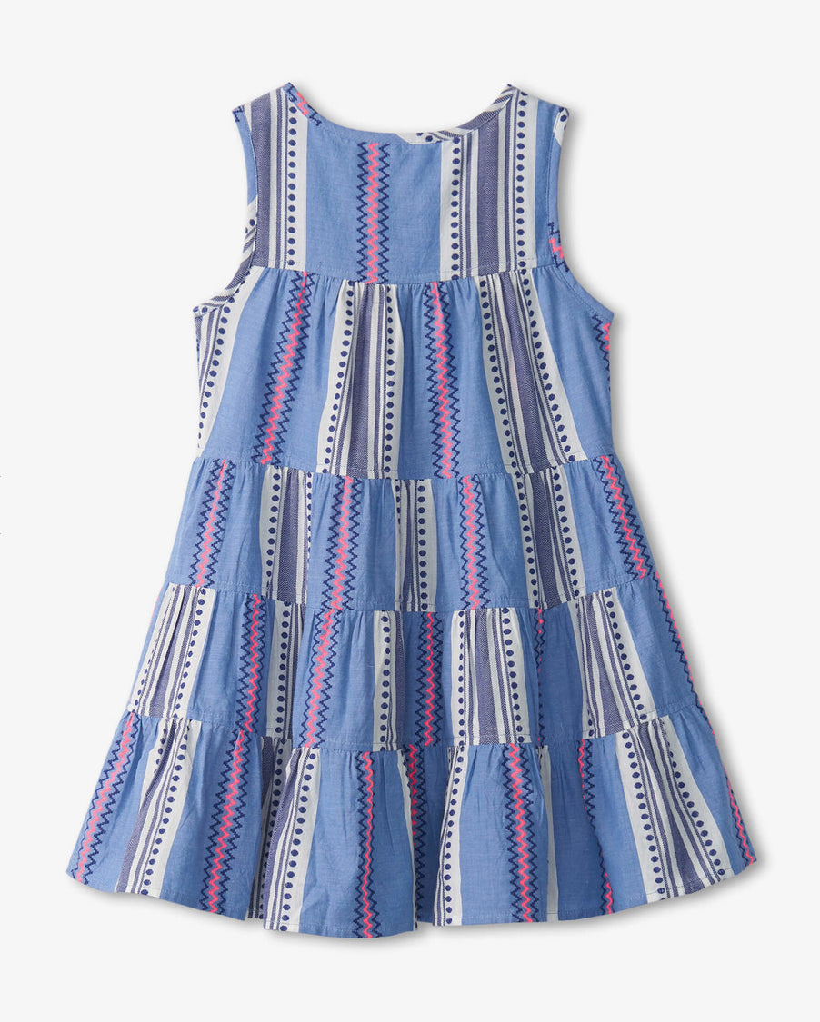 Boho Striped Layered Tiered Dress