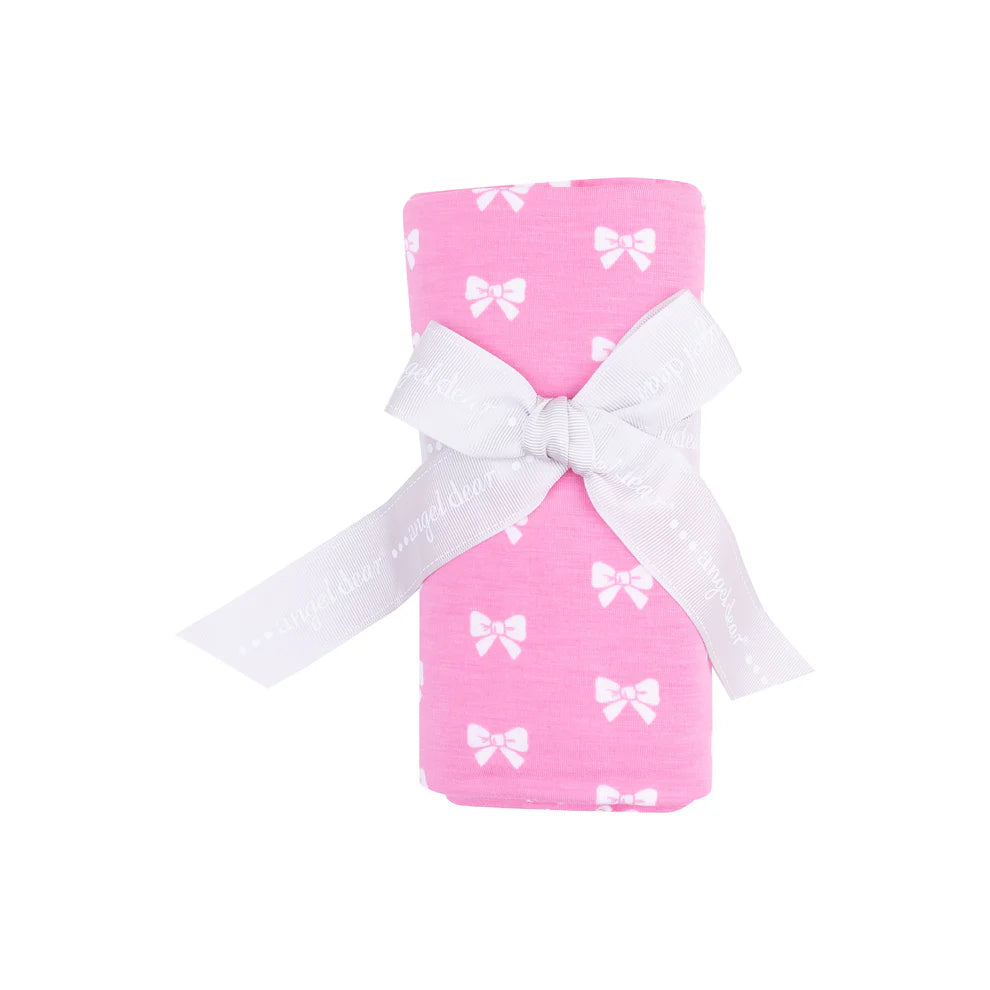 Pink Bows Swaddle Blanket