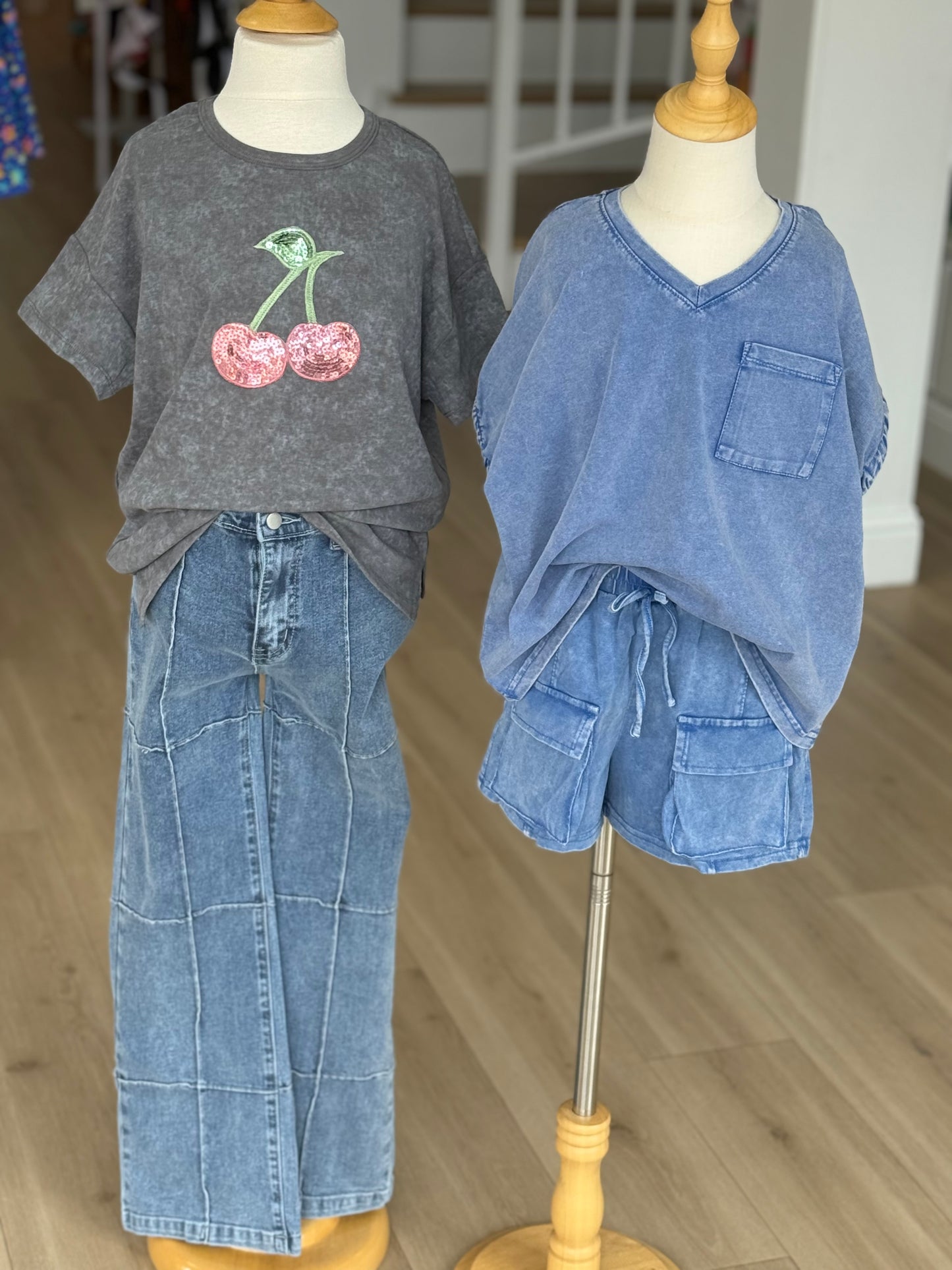 Blue Washed Shirt & Pocket Shorts