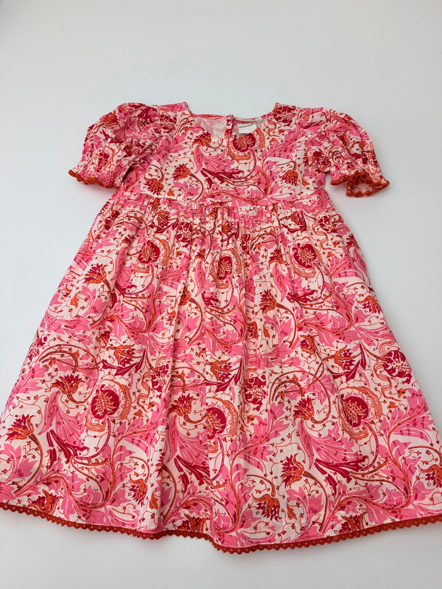 Woven Dress-Pink Orange