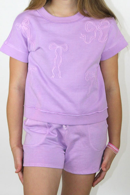 Acid Wash Pocket Short-Orchid