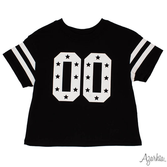 Glitter Double 00 Stars Boxy T-Black