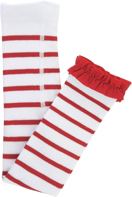 Striped Footless Ruffle Tights