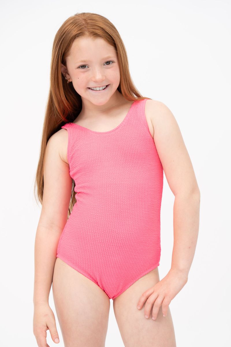 Smocked 1-PC Swimsuit-Hot Pink