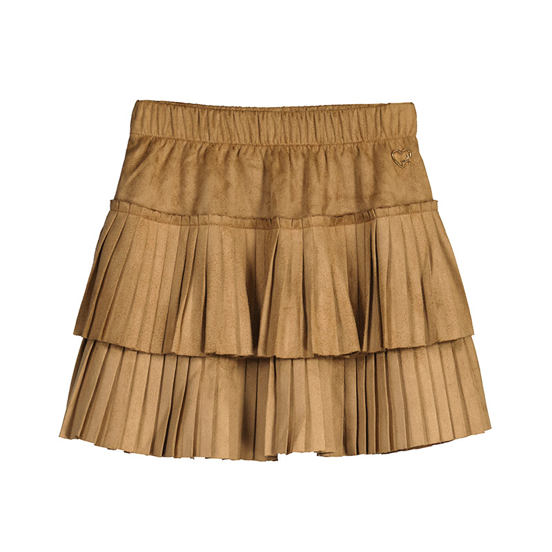 Pleated Suede Skirt