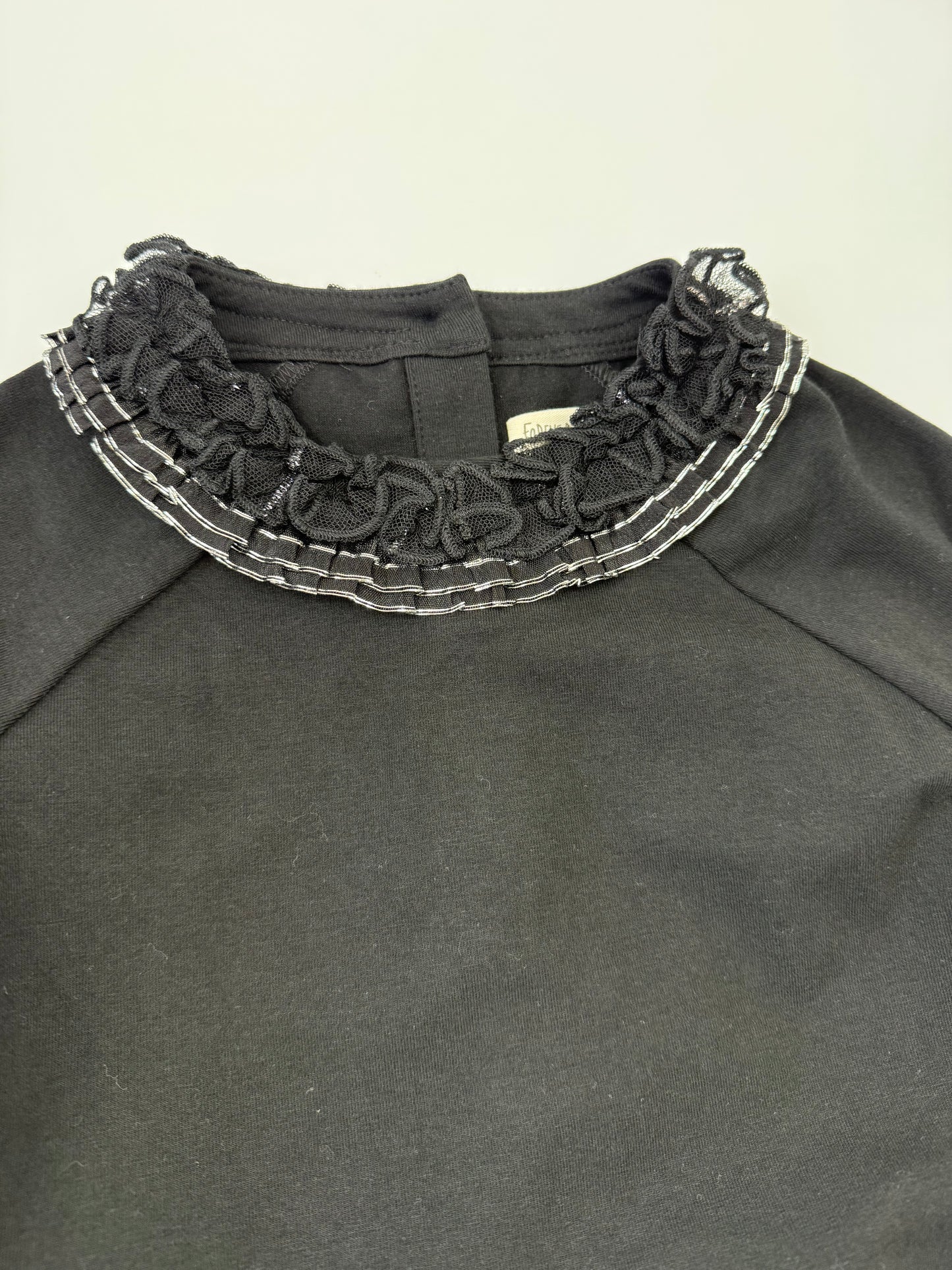 Black Ruffle Neck Dress