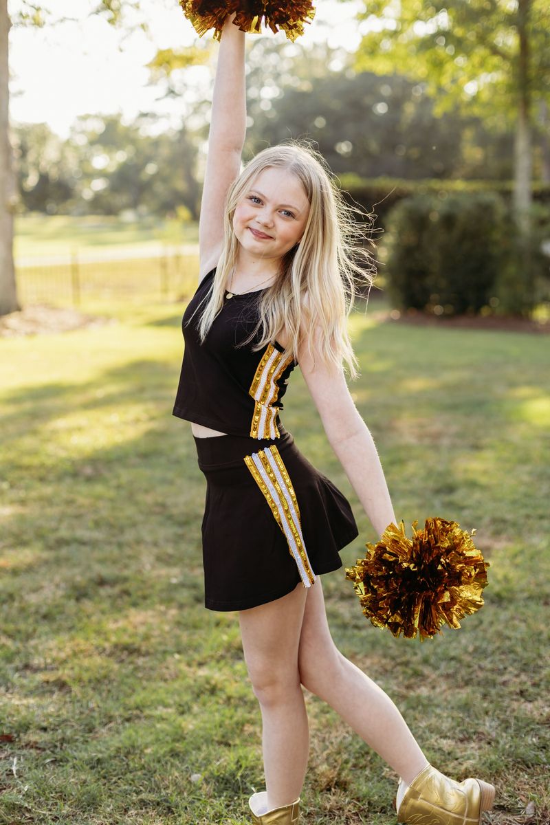Sequin Skort Set-BLKGLD
