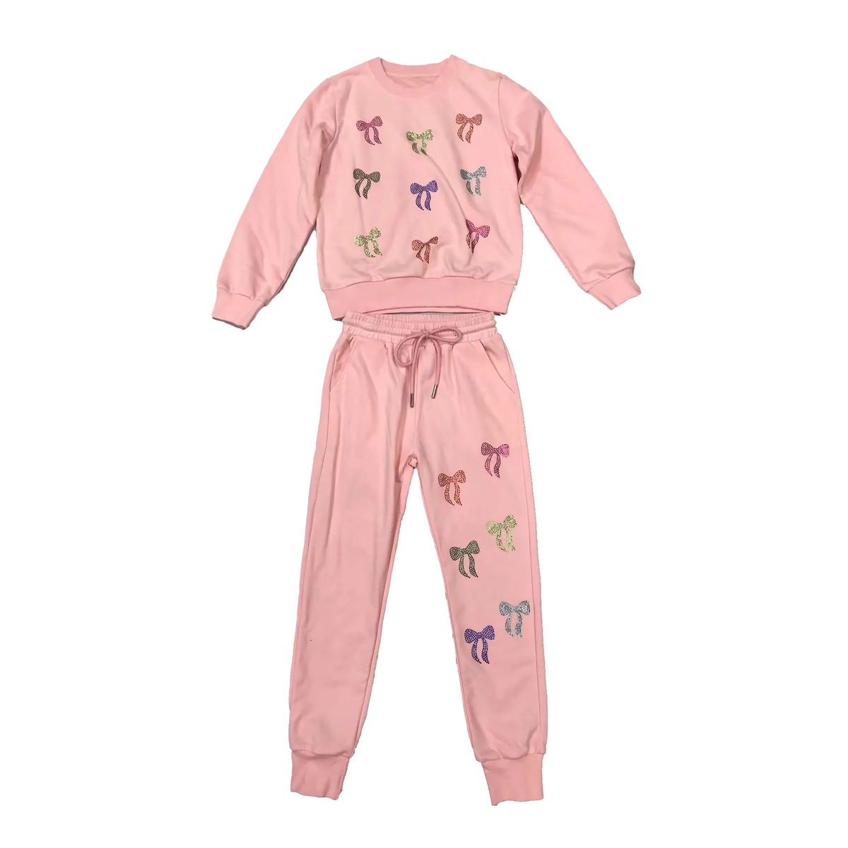 Sequin Bow Set-Pink