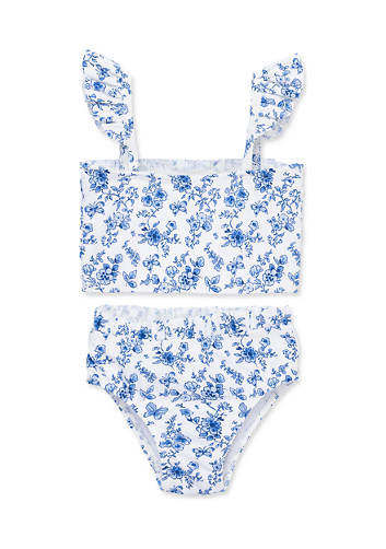 Blue Floral 2PC Swimsuit