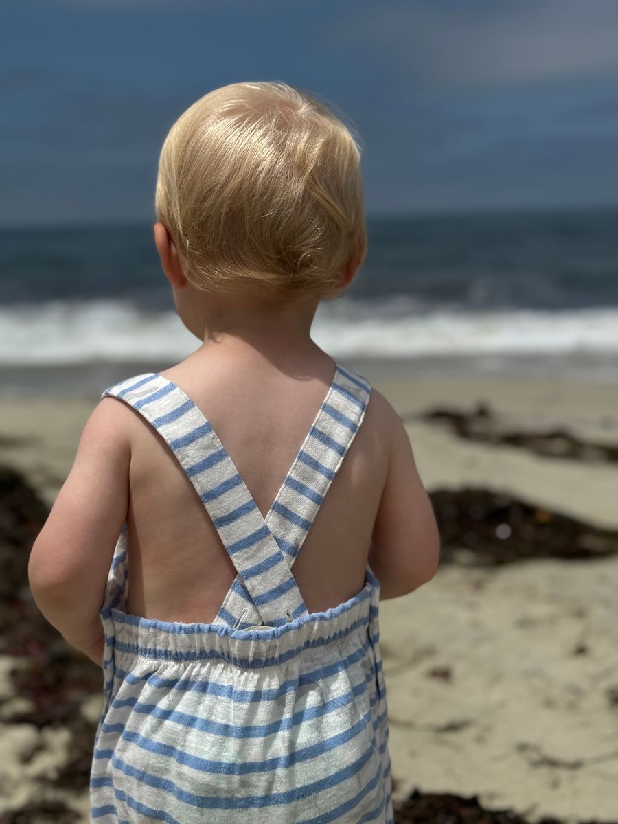 Dandy Jersey Overalls-Striped Whales