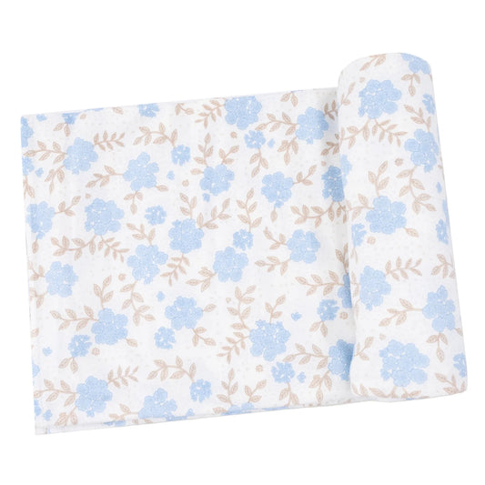 Baby Blue Floral Swaddle