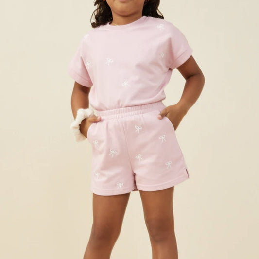 Mauve Bow Shirt & Shorts