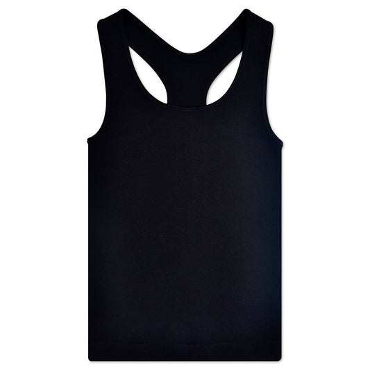 Ribbed Racerback Tank-Black