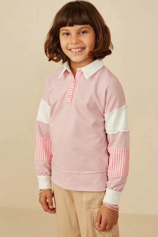 Dusty Pink Rugby Polo