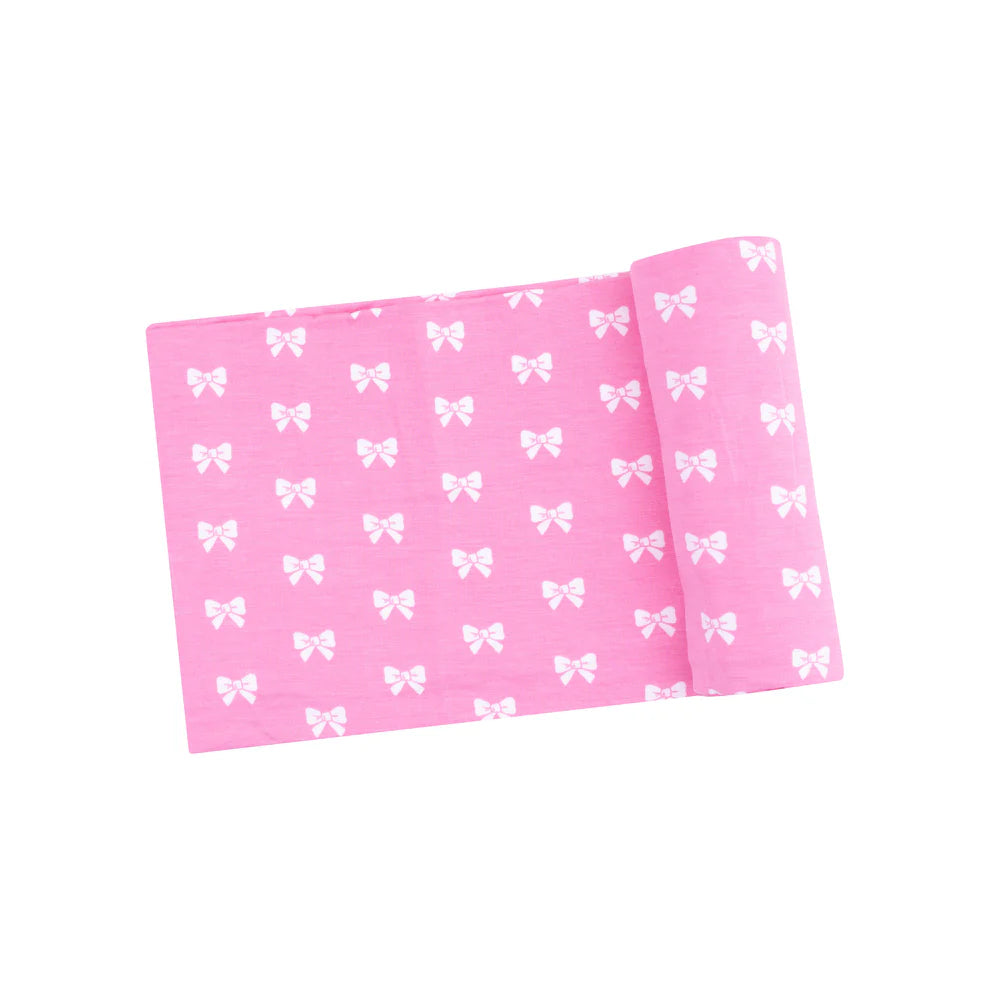 Pink Bows Swaddle Blanket