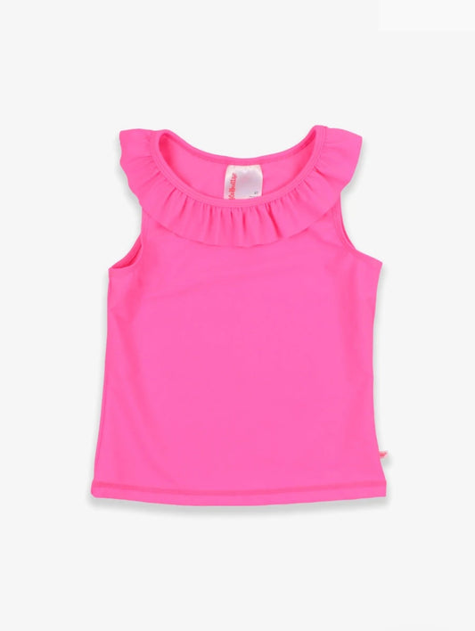 Neon Magenta Active Ruffle Tank Top