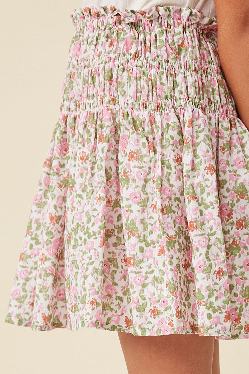 Ditsy Floral Smocked Skirt