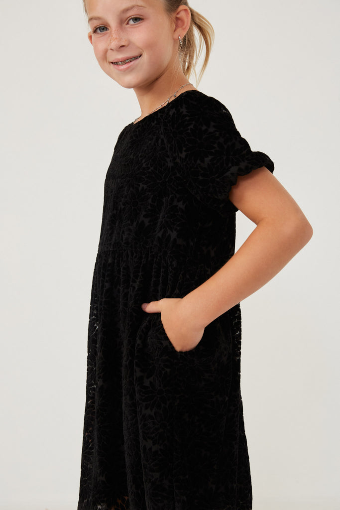 Black Floral Burnout Dress