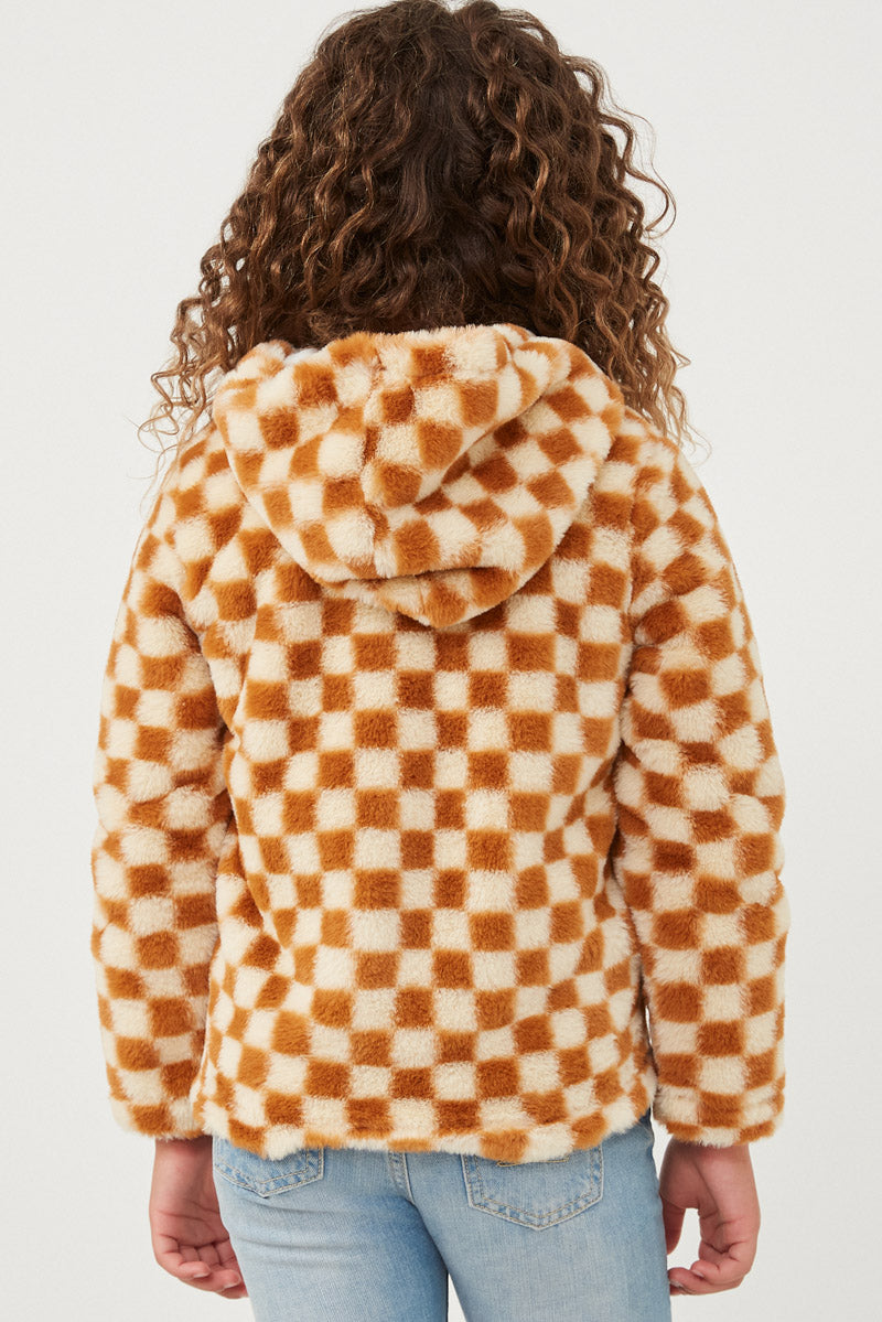 Checkered Fleece Hoodie