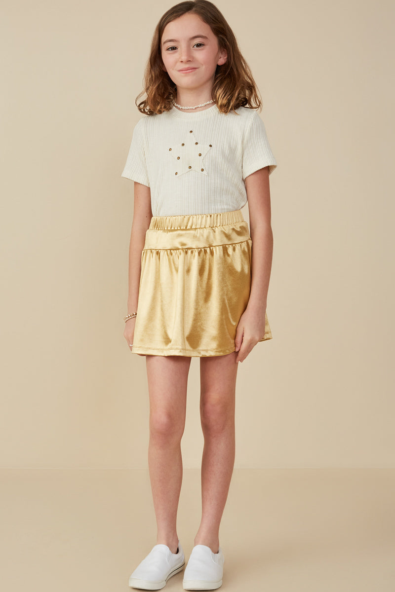 Metallic Skort-Gold