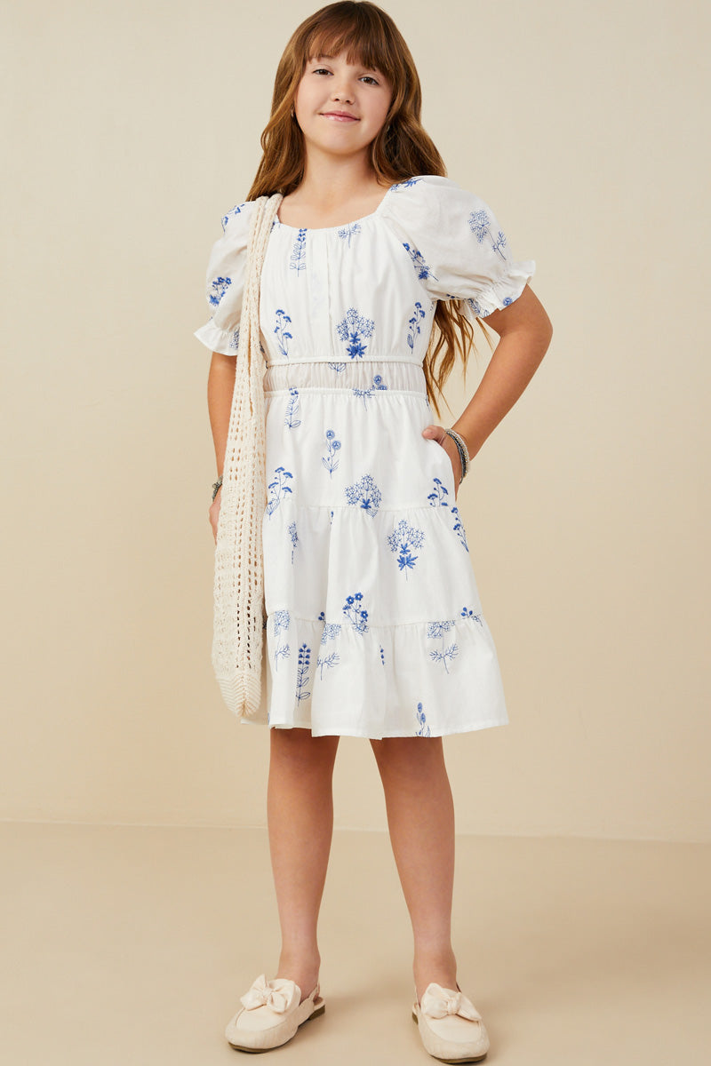 Blue Embroidered Dress
