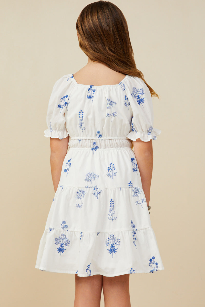 Blue Embroidered Dress