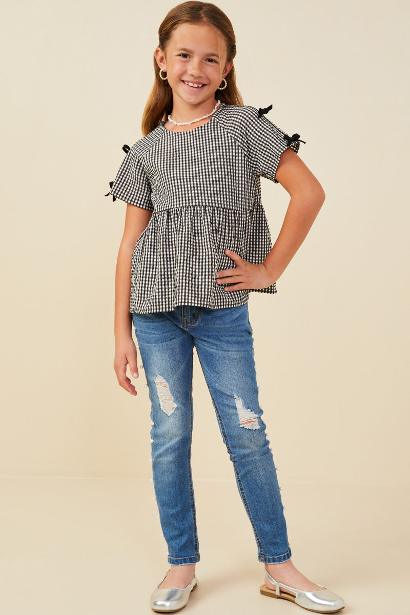 Black Gingham Top