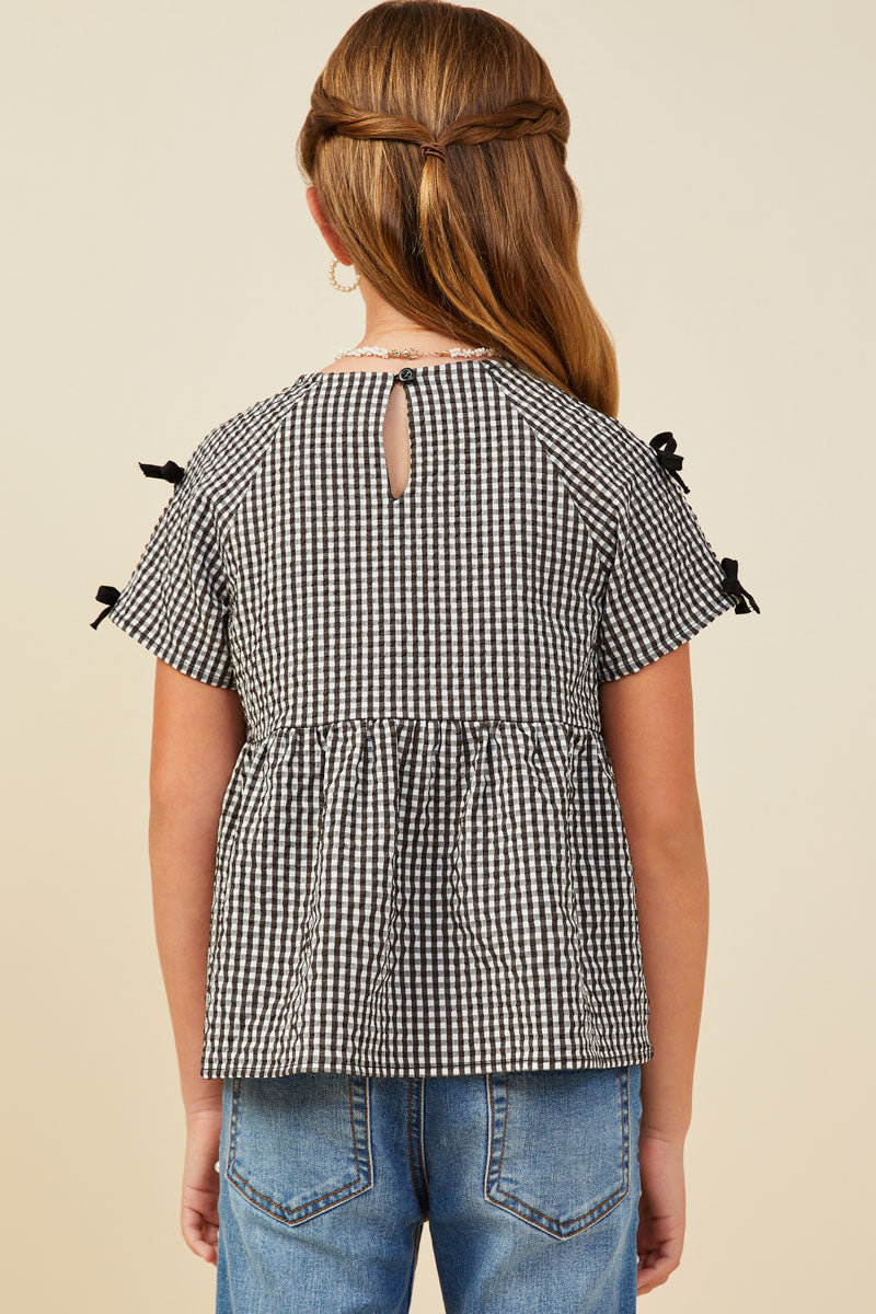 Black Gingham Top