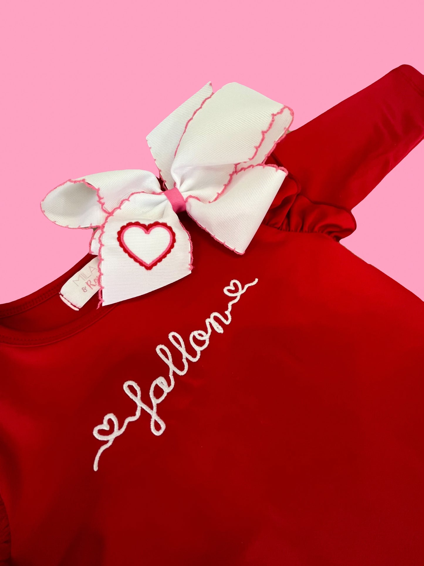 Red L/S Ruffle Tee