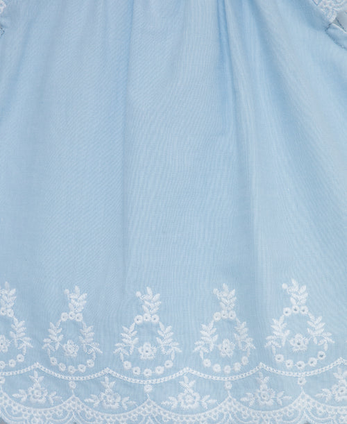 Blue Eyelet Short Set