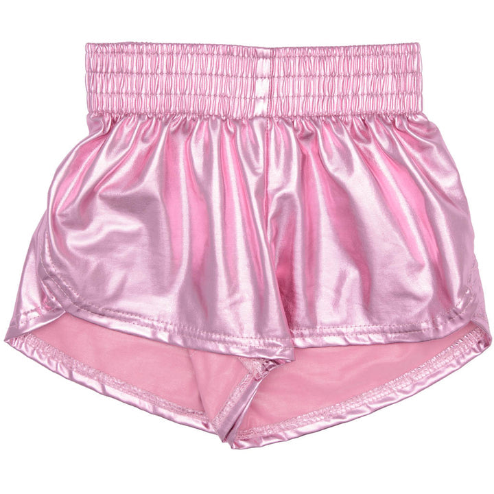 Steph Shorts-Metallic Light Pink
