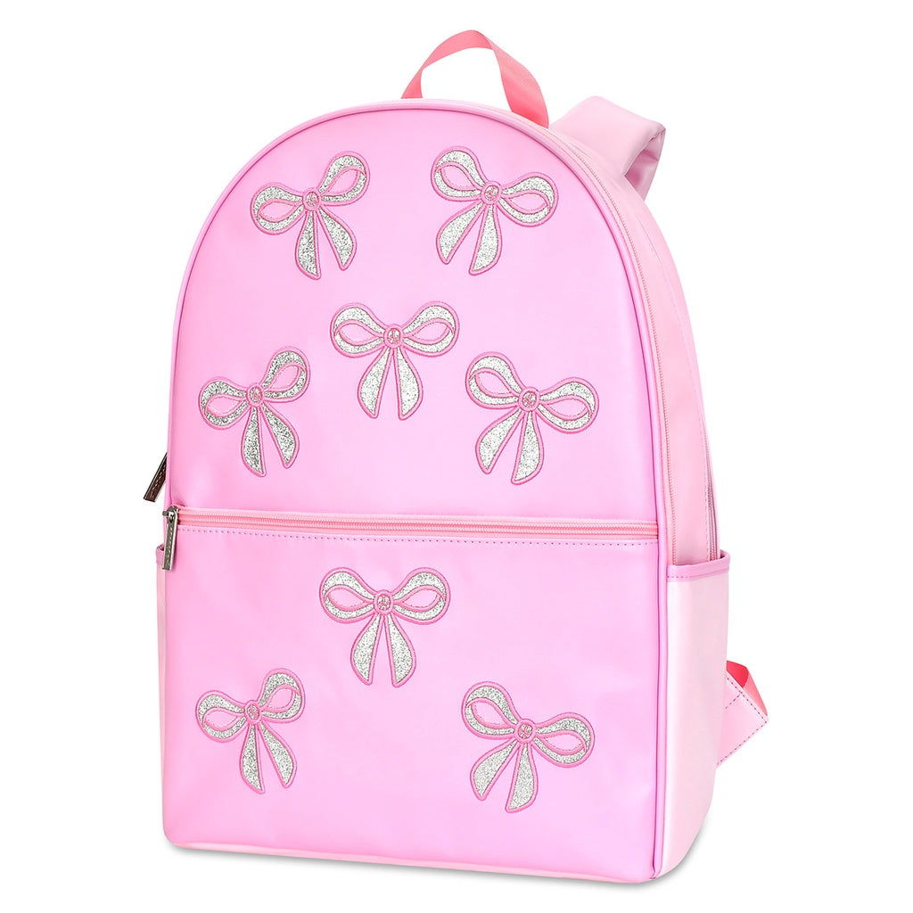 Bows Backpack-Pink Glitter