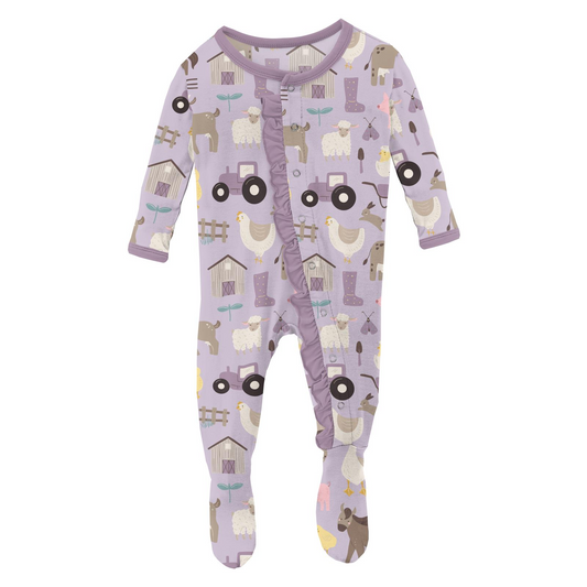 Thistle Morning on the Farm Ruffle Footie