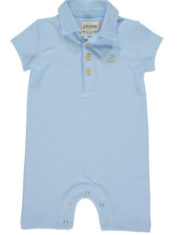 Drift Romper-Pale Blue Pique