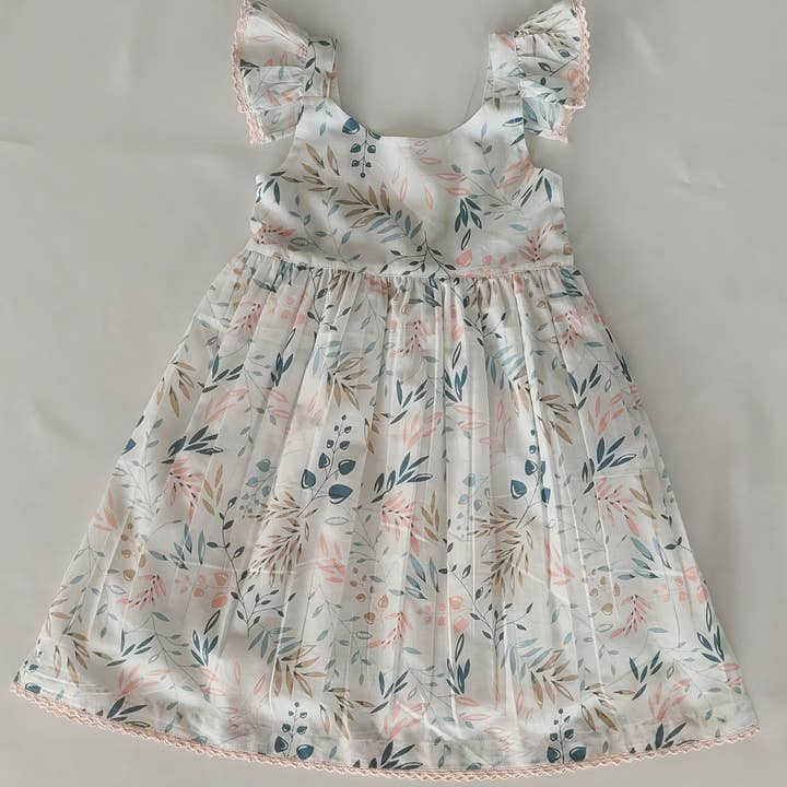 White Tropical Print Dress