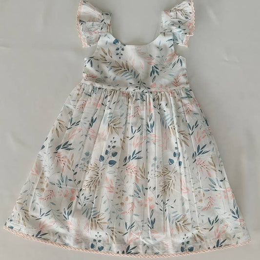 White Tropical Print Dress