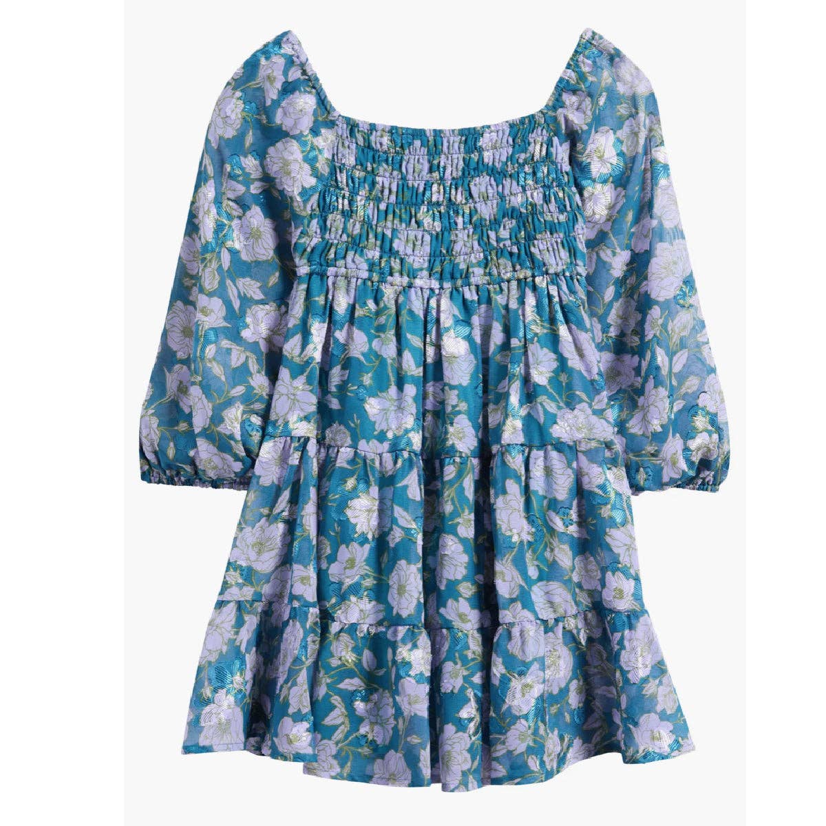Blue Smocked Baby Doll Dress