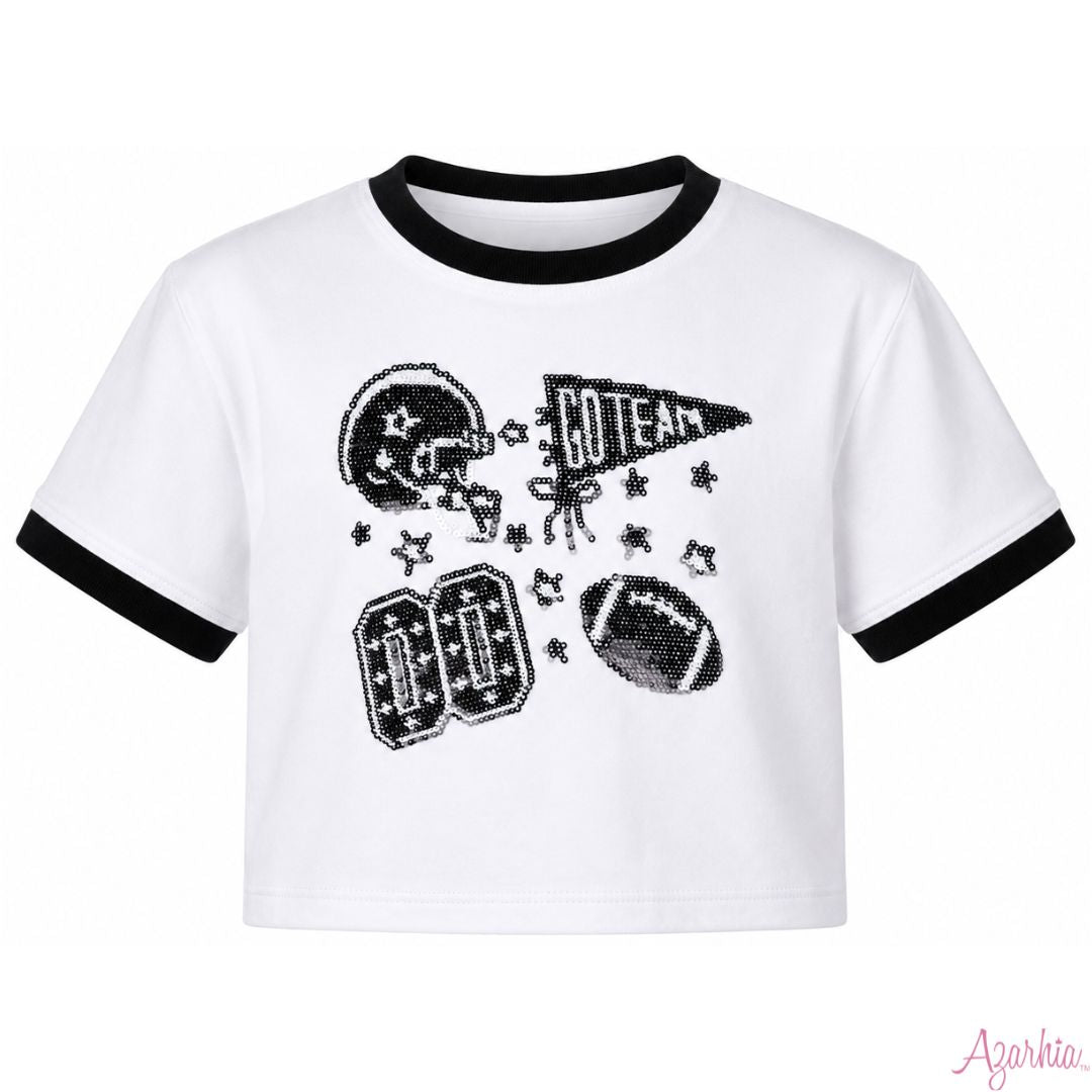 Sequin Football Elements Boxy