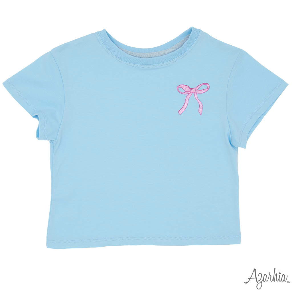Pink Glitter Bow Boxy T