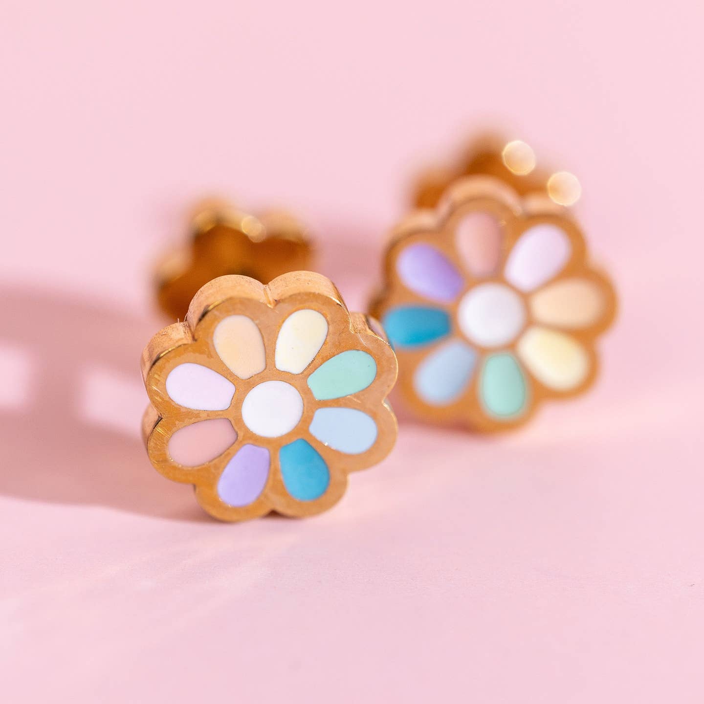 Rainbow Daisy Studs
