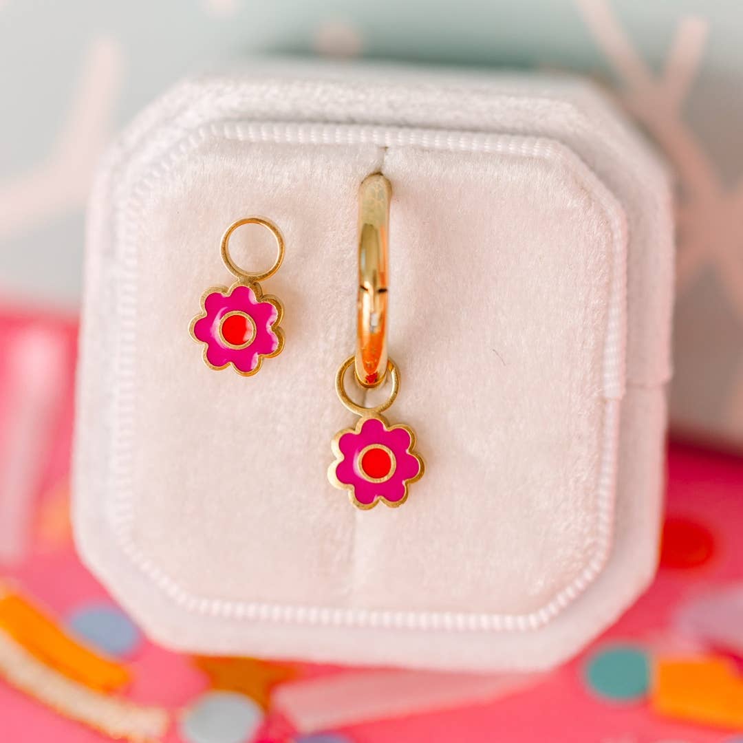 Pink Flower Charms