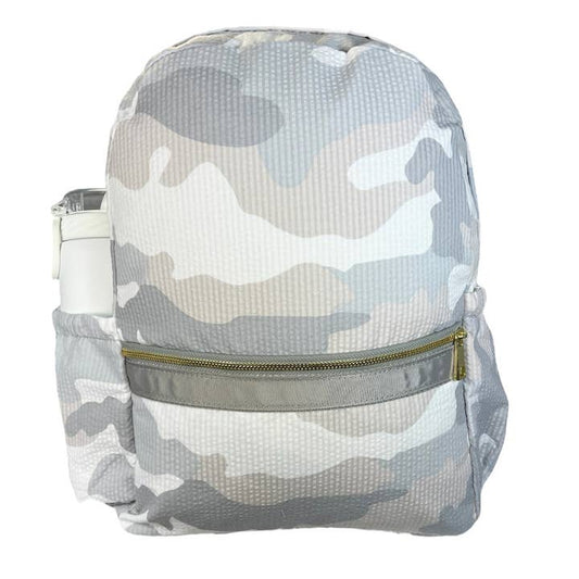 Snow Camo Seersucker Backpack-Medium