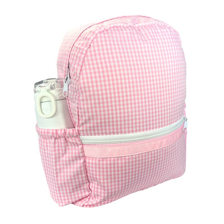Pink Gingham Backpack-Medium