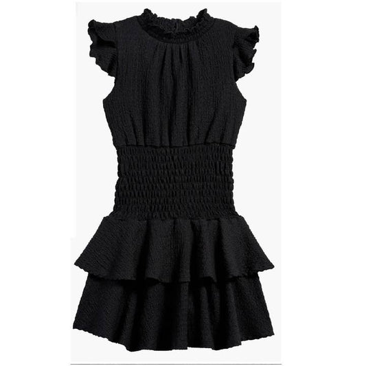 Smocked Black Party Dress
