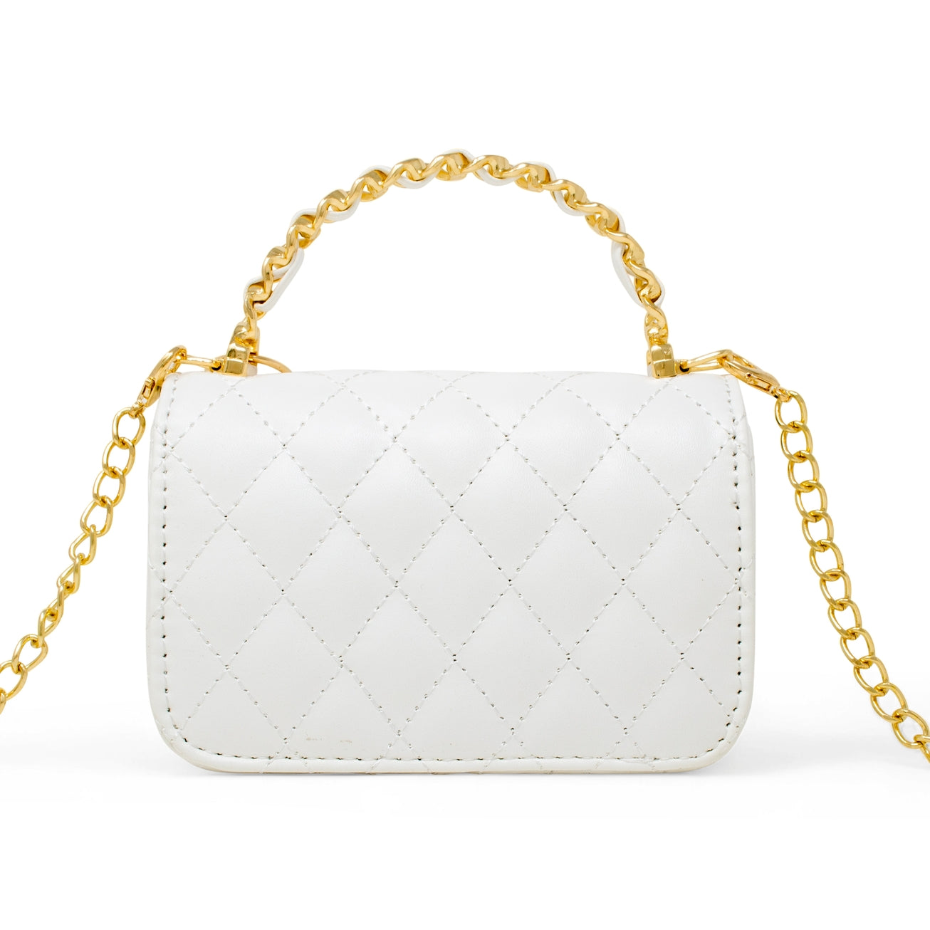 Quilted Charm Bag-White